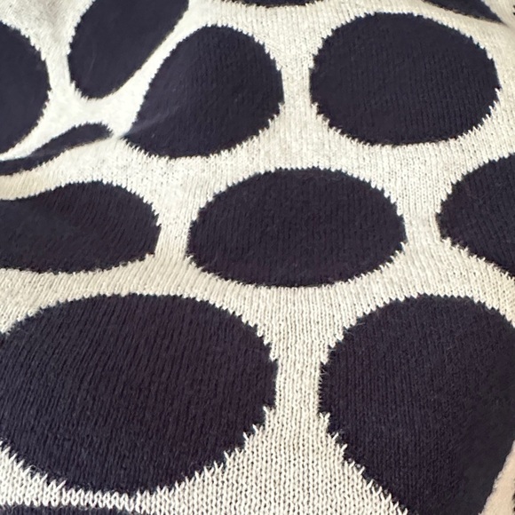 CAbi | Volley Reversible Navy and White Polka Dot Short Sleeve Pullover Sweater - Picture 7 of 16